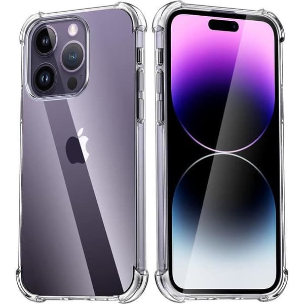 Coque för iPhone 15 PRO MAX - Stötabsorberande skydd i mjuk transparent silikon Phonillico®