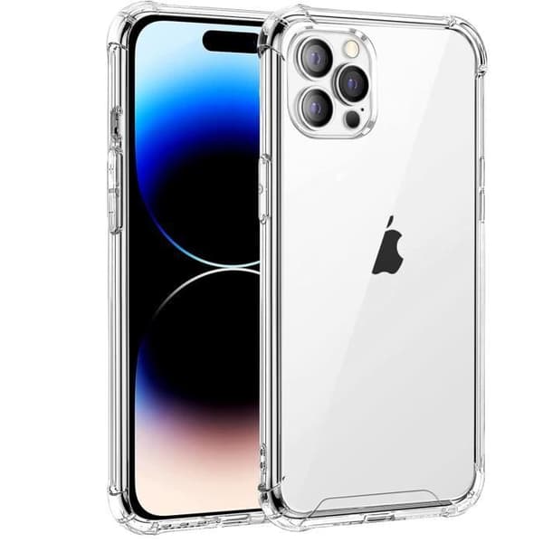 Stötsäkert fodral till iPhone 15 PRO - Transparent mjukt silikonskydd Phonillico®