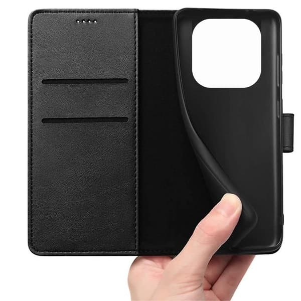 Coque - Phonillico® - Xiaomi Redmi Note 14 PRO 4G - Plånbok Svart - Magnetisk Lock - Kortförvaring