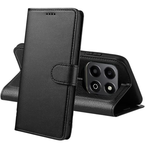 Coque för Honor 200 Smart 5G - Phonillico® - Svart Plånbok - Semi-rigid - Lädereffekt - Magnetisk