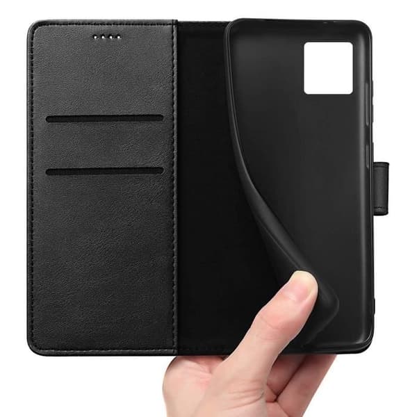Fodral för iPhone 15 PLUS - Svart Plånbok med Magnetflik och Kortfack Phonillico®