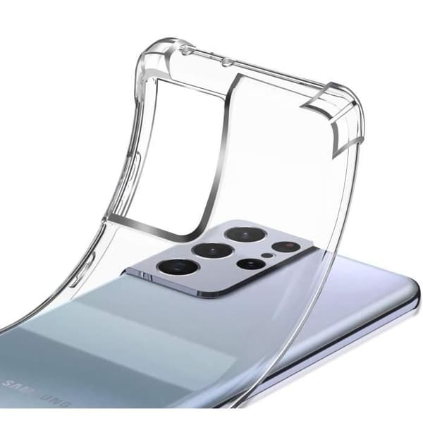 Skal till Samsung Galaxy S21 Ultra - Stötsäkert, skyddande, mjukt silikon, transparent Phonillico®