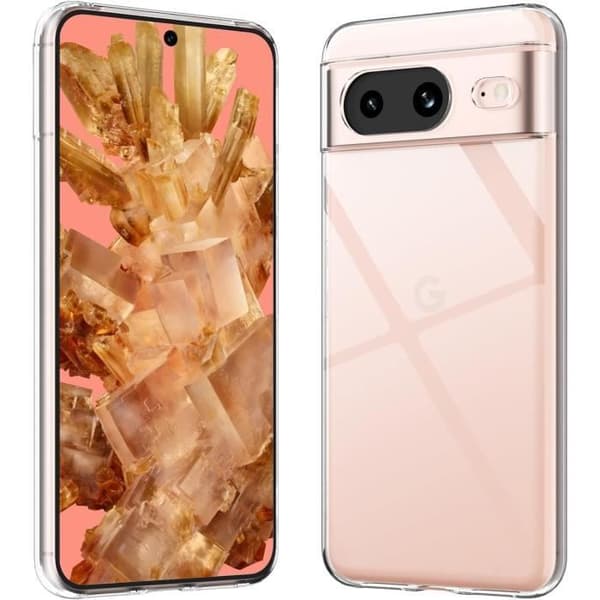 Coque för Google Pixel 8 - Transparent Silikon Gel TPU Skydd Mjukt Ultratunt Phonillico®