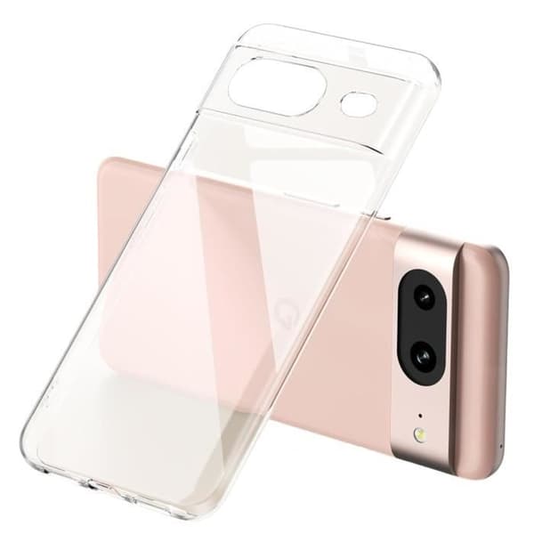 Coque för Google Pixel 8 - Transparent Silikon Gel TPU Skydd Mjukt Ultratunt Phonillico®