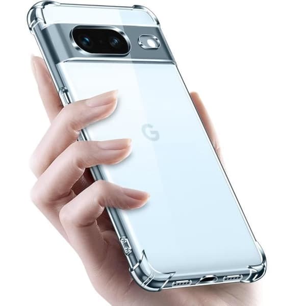 Stötsäkert skal till Google Pixel 8 - Transparent mjukt silikonskydd Phonillico®