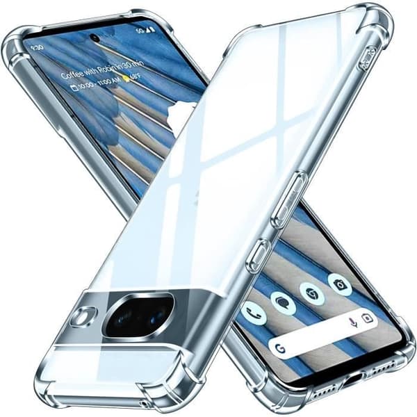 Coque Antichoc för Google Pixel 8 - Skydd i Transparent Mjuk Silikon Phonillico®