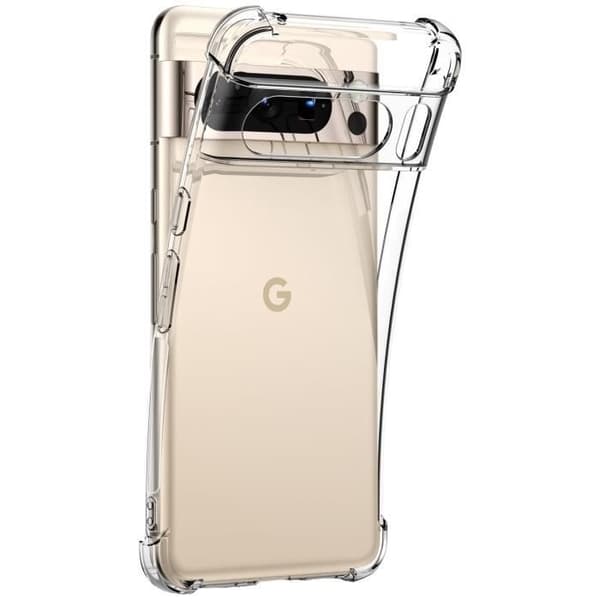 Chockskydd - Phonillico® - Google Pixel 8 PRO - Syntetisk Silikon - Förstärkt Skydd - Transparent