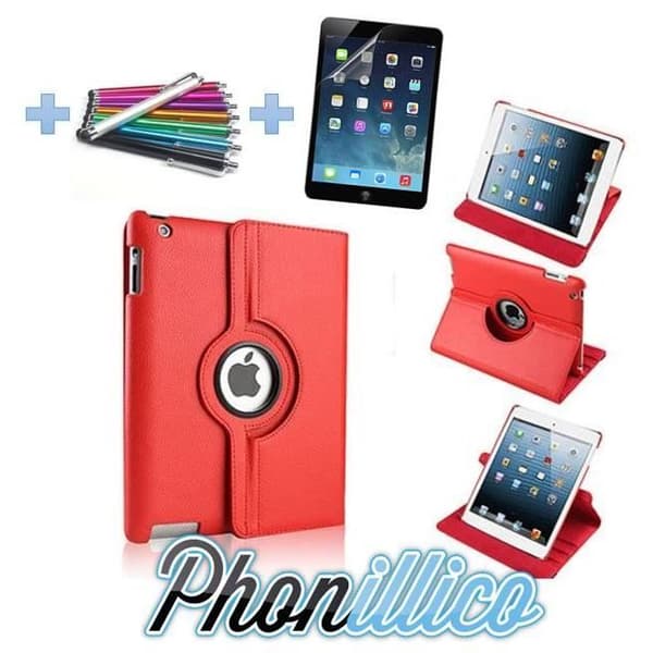 Rött fodral + film + stylus kompatibel med Apple iPad Air 2 / Air 1