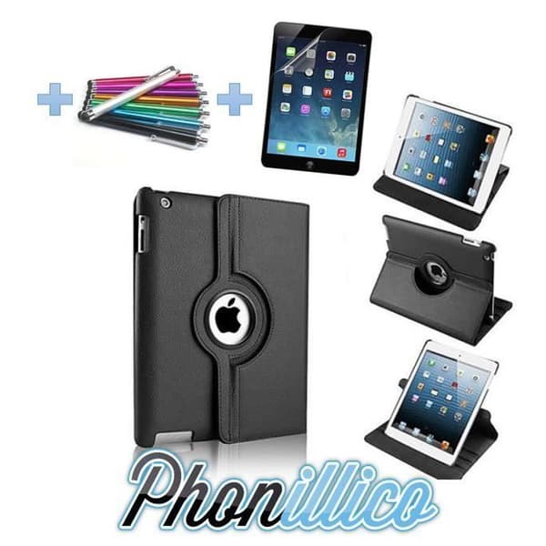 Coque Noir + Film + Stylet kompatibel med Apple iPad Mini 1 2 3