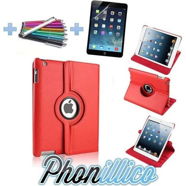 Coque Rouge + Film + Stylet kompatibel med Apple iPad Air 1 Air 2