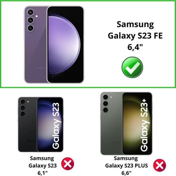 Coque för Samsung Galaxy S23 FE och 2 Filmer Härdat Glas Skärm Skyddsfilm Phonillico®