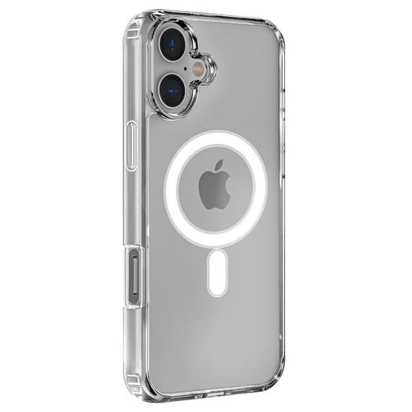Skal till iPhone 16 PLUS - Transparent silikon med integrerad magnetisk cirkel Phonillico®