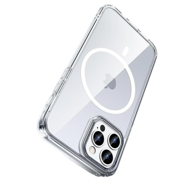 Silikonskal till iPhone 16 PRO - Transparent silikon med integrerad magnetisk cirkel Phonillico®