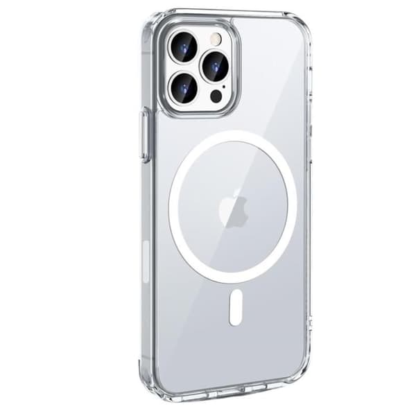 Silikonskal till iPhone 16 PRO - Transparent silikon med integrerad magnetisk cirkel Phonillico®