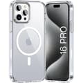 Miniatyrbild 1 av 6: Silikonskal till iPhone 16 PRO - Transparent silikon med integrerad magnetisk cirkel Phonillico®