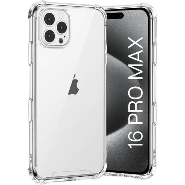 Stötsäker Skal för iPhone 16 PRO MAX - Transparent Mjuk Silikon Phonillico®