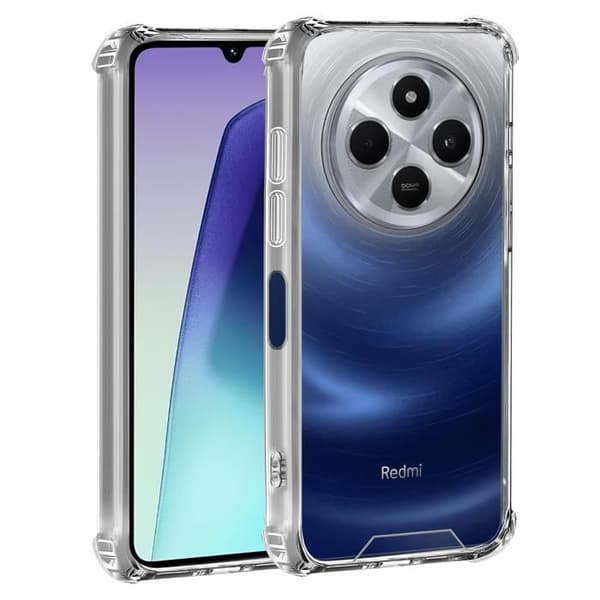 Stötabsorberande skal - Phonillico® - Xiaomi Redmi 14C - Flexibelt - Transparent - 2 Härdat glas