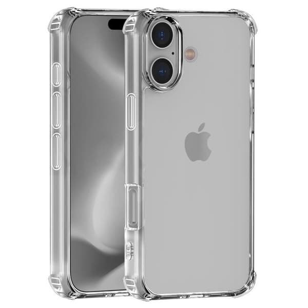 Stötsäkert skal för iPhone 16 PLUS - Transparent mjukt silikonskydd Phonillico®