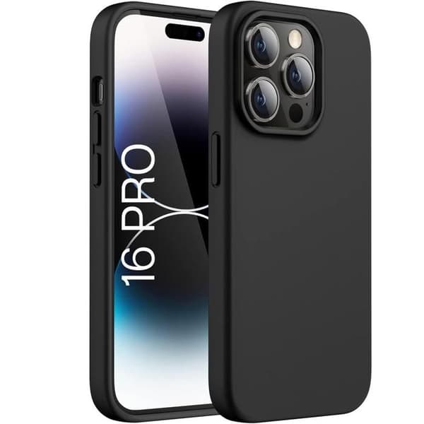 Coque Noir TPU för iPhone 16 PRO - Silikongel-skydd i ultratunn Phonillico®