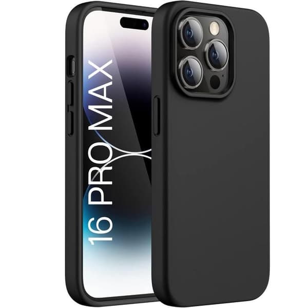 Svart TPU-skal till iPhone 16 PRO MAX - Silikongel Ultratunt Mjukt Skydd Phonillico®