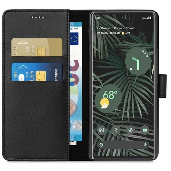 Fodral till Google Pixel 6 PRO - Svart plånboksflik Magnetspänne Kortförvaring Phonillico®