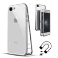 Miniatyrbild 2 av 4: Skydd för iPhone SE 2022 - Magnetiskt Skydd Silver + Härdat Glas - Metallskydd Ultra Resistens Phonillico®