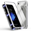 Miniatyrbild 1 av 4: Skydd för iPhone SE 2022 - Magnetiskt Skydd Silver + Härdat Glas - Metallskydd Ultra Resistens Phonillico®