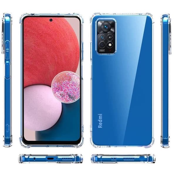 Skal för Xiaomi Redmi Note 11 - Redmi Note 11S - Stötabsorberande skydd i mjuk, transparent silikongummi Phonillico®
