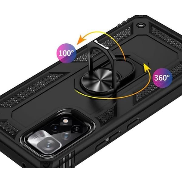 Svart skal för Xiaomi Redmi Note 11 PRO - Redmi Note 11 PRO 5G - Stötsäker militärstil robust Phonillico®