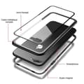 Miniatyrbild 3 av 4: Fodral för iPhone SE 2022 - Svart magnetiskt fodral 360° heltäckande skärmskydd i härdat glas Phonillico®