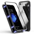 Miniatyrbild 1 av 4: Fodral för iPhone SE 2022 - Svart magnetiskt fodral 360° heltäckande skärmskydd i härdat glas Phonillico®