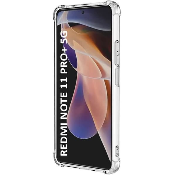 Fodral för Xiaomi Redmi Note 11 PRO+ 5G - Redmi Note 11 PRO PLUS 5G - Stötsäkert skydd Mjukt silikon Transparent Phonillico®