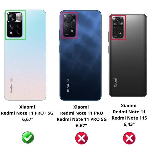 Fodral för Xiaomi Redmi Note 11 PRO+ 5G - Redmi Note 11 PRO PLUS 5G - Stötsäkert skydd Mjukt silikon Transparent Phonillico®