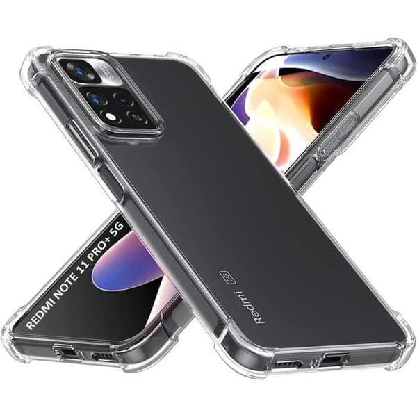 Fodral för Xiaomi Redmi Note 11 PRO+ 5G - Redmi Note 11 PRO PLUS 5G - Stötsäkert skydd Mjukt silikon Transparent Phonillico®