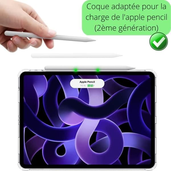 Fodral + 2 härdade glasögon för iPad AIR 5 - iPad AIR 4 - Stötsäkert skydd Transparent Phonillico®