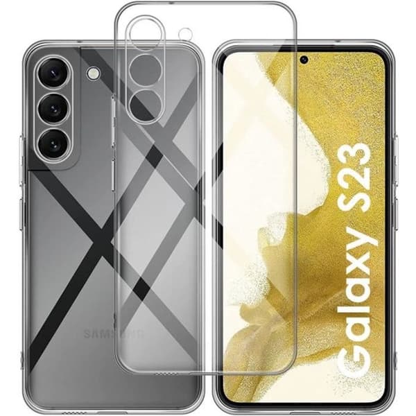 Coque för Samsung Galaxy S23 - Transparent Silikon Gel TPU Mjuk Skyd och Ultra Tunn Phonillico®