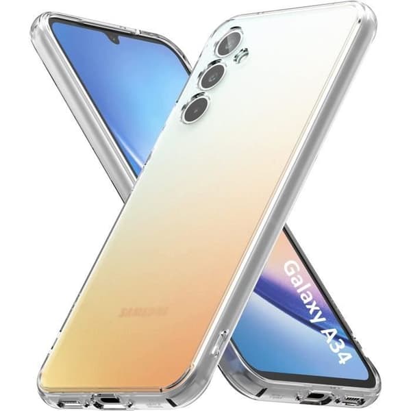 Skal till Samsung Galaxy A34 5G - Silikongel TPU Transparent Skydd Mjukt Ultratunt Phonillico®