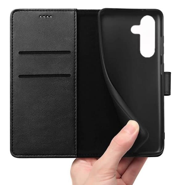 Coque för Samsung Galaxy A34 5G - Svart Plånbok med Magnetiskt Lock för Kortförvaring Phonillico®