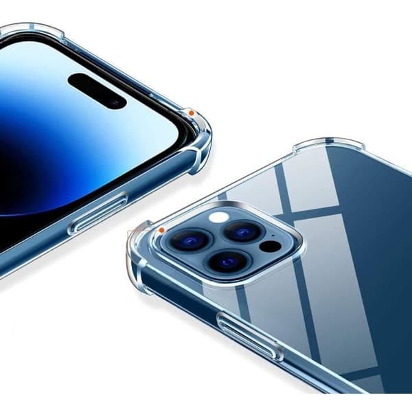 Skyddsfodral för iPhone 14 PRO - Stötdämpande Transparent Mjuk Silikon Phonillico®