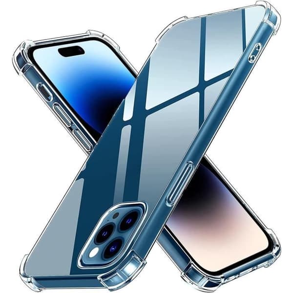 Skyddsfodral för iPhone 14 PRO - Stötdämpande Transparent Mjuk Silikon Phonillico®