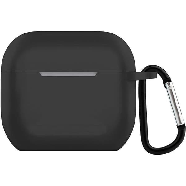 Svart Silikonfodral Kompatibel med Airpods 3 - Stötsäker Dammskydd och Karbinhake Phonillico®