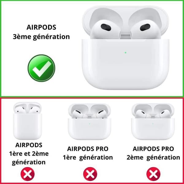 Svart Silikonfodral Kompatibel med Airpods 3 - Stötsäker Dammskydd och Karbinhake Phonillico®