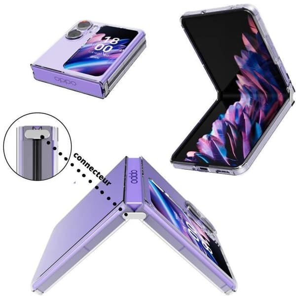 Skyddsfodral för Oppo Find N2 Flip och 2 Plastskärmskydd Phonillico®