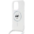 Miniatyrbild 3 av 6: iPhone 15 Pro Max-fodral - Karl Lagerfeld IML MagSafe (KLHMP15XHCHCCHNT) - Genomskinligt Choupette-huvud och -lina