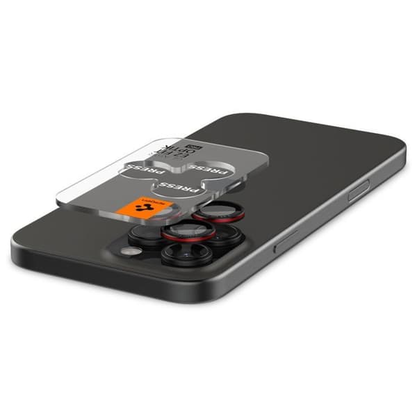 Kameraskal för iPhone 14 Pro / Pro Max / 15 Pro / Pro Max / 16 Pro / Pro Max (set 2) - Spigen Glas.tR Optik EZ Fit Pro - Svart