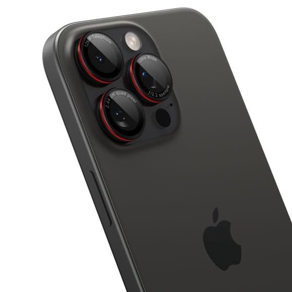 Kameraskal för iPhone 14 Pro / Pro Max / 15 Pro / Pro Max / 16 Pro / Pro Max (set 2) - Spigen Glas.tR Optik EZ Fit Pro - Svart