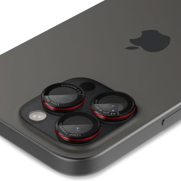 Kameraskal för iPhone 14 Pro / Pro Max / 15 Pro / Pro Max / 16 Pro / Pro Max (set 2) - Spigen Glas.tR Optik EZ Fit Pro - Svart