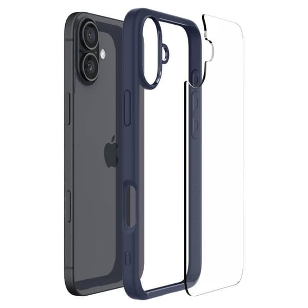 Skyddsfodral - Spigen - iPhone 16 - Semi-rigid - Mörkblå - Optimal skydd