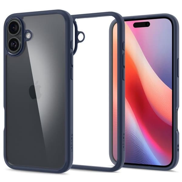 Skyddsfodral - Spigen - iPhone 16 - Semi-rigid - Mörkblå - Optimal skydd