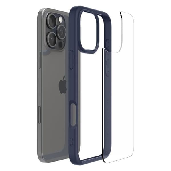 Skyddsskal - Spigen - iPhone 16 Pro - Mörkblå - Halvstyv - Elegant